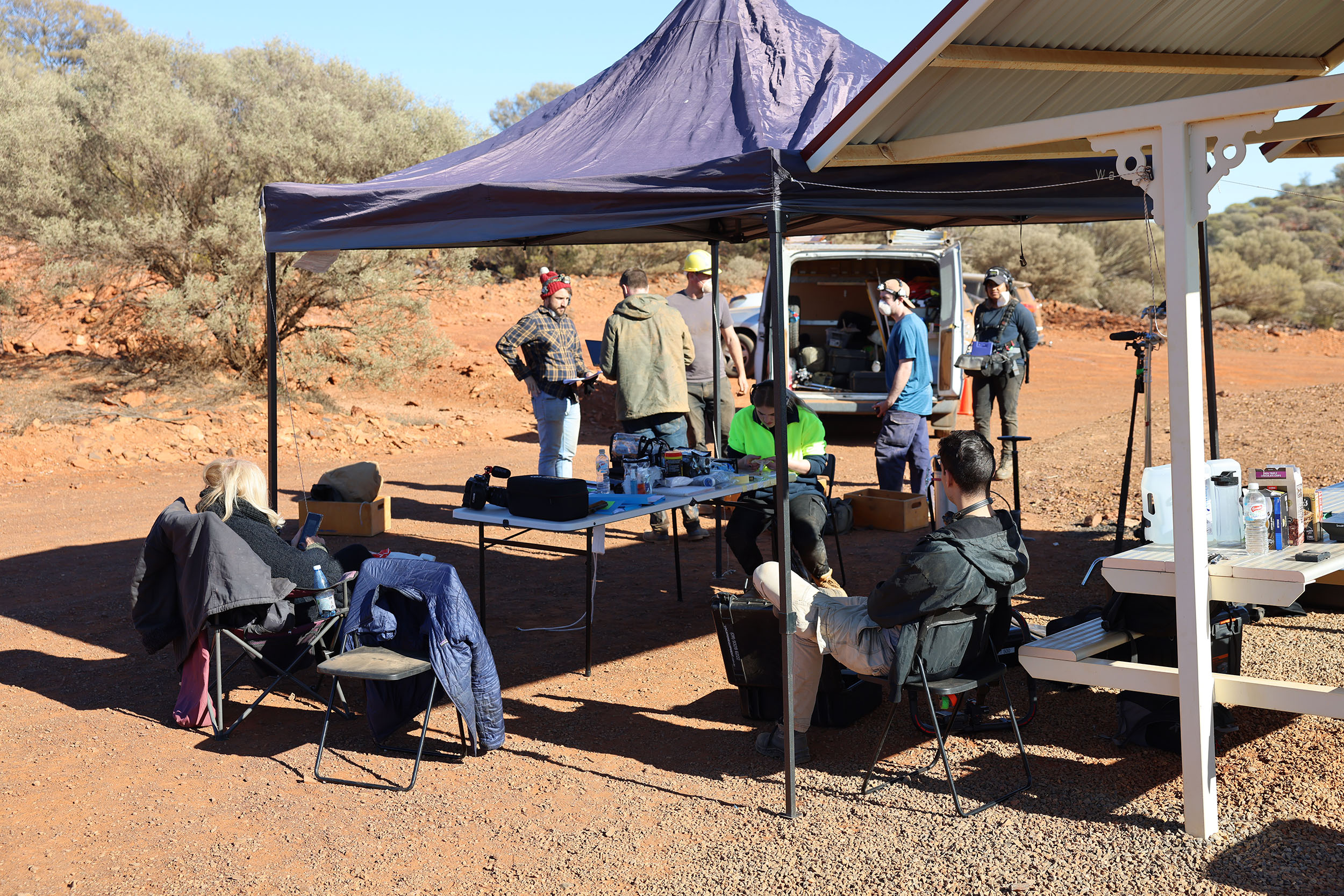 Crew on location in Yalgoo, Western Australia