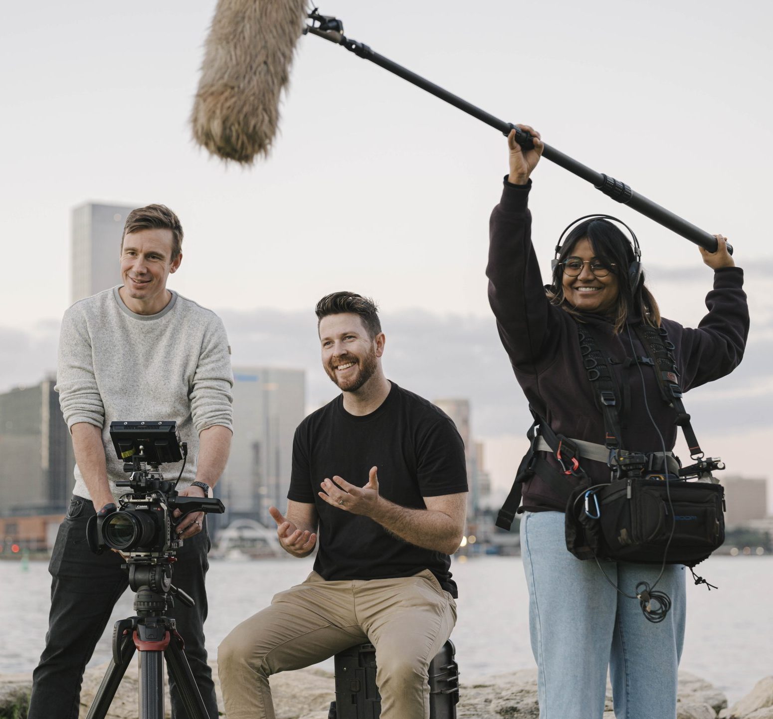 The Alucinor video production team on location in South Perth